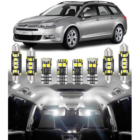 23pcs LED Interior Light Kit Replacement for Citroen C5 MK2 Saloon Estate Tourer RD/TD 2007-2019 Interior Lighting 6000K White (1/5)