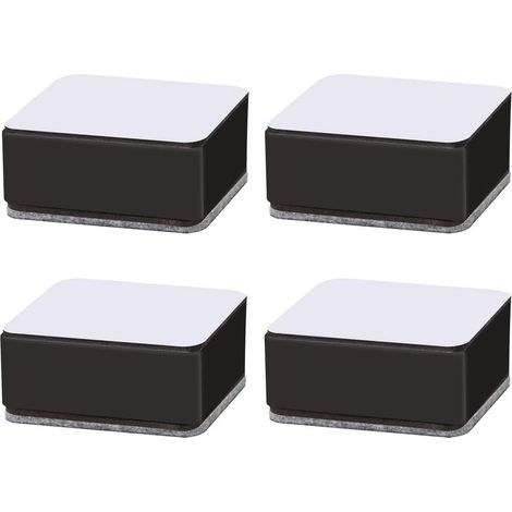 Serbia – Rehausseurs de meubles auto-adhésifs – Acier carbone – Augmente la hauteur de 3 cm – Lot de 4 pour lit, canapé, table basse (1/5)