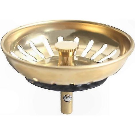 Panier-filtre d'évier en titane doré, diamètre 83 mm, pour évier de cuisine. (1/5)
