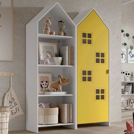 Armoire 2 pièces Casami Bruges - 115x37x172 cm - Blanc/jaune