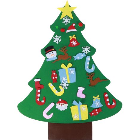 Kit de sapin de Noël en feutrine à faire soi-même, décoration murale, cadeau de Noël pour enfant, Nouvel An, décoration de Noël (1/5)