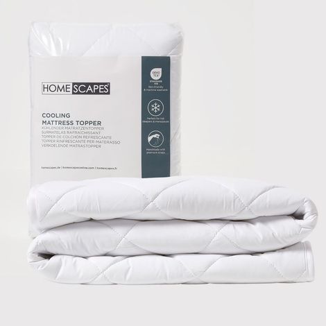 HOMESCAPES Surmatelas Bébé Rafraîchissant 60x120cm – Lot de 2, Respirant et hypoallergénique, Effet Frais au Toucher, Certifié Oeko-Tex (1/5)