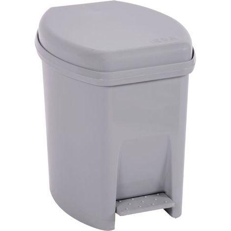 Bote de basura de 6 litros gris hormigón con pedal y cubo - Eda