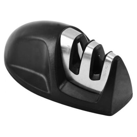 Black Professional Kitchen Sharpener 2 in 1 Manual Knife Sharpener for All Sizes Stainless Steel and Ceramic Knives, Non-Slip Base (1/5)