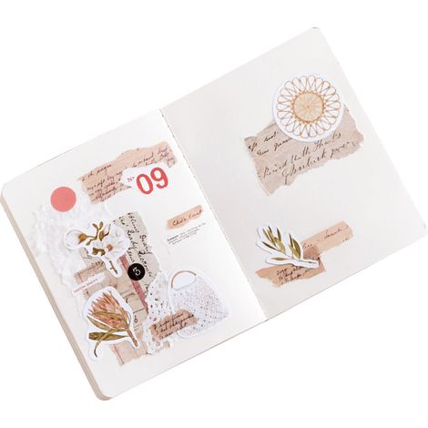46 autocollants floraux et végétaux à décorer soi-même, pour cahier, attrape-rêves ou autre objet décoratif.
