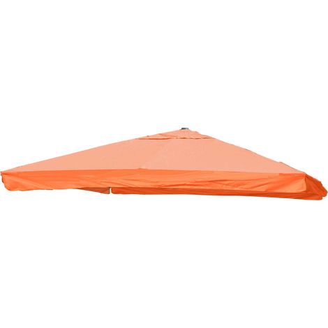[NEUWERTIG] Ersatz-Bezug für Luxus-Ampelschirm HHG-125 mit Flap, Schirmbezug Ersatzbezug, 3,5x3,5m (Ø4,95m) Polyester terracotta