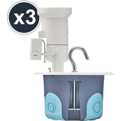 Juego de 3 cajas empotrables DCL para techo y portalámparas E27, pared hueca 1 DEBFLEX (1/2)