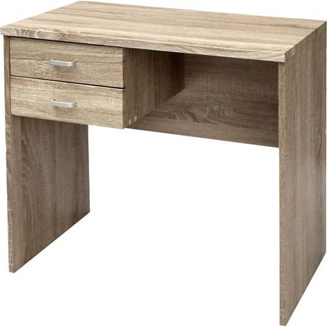 Scrivania legno 2 cassetti Atena rovere naturale truciolare 80x40x76 cm