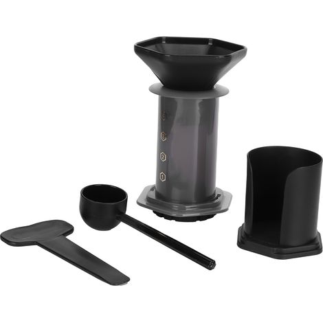 Tragbare French-Press-Kaffeemaschine, Kaffeepresse für Zuhause mit 400 Papierfiltern, schwarze Brühmaschine (1/5)