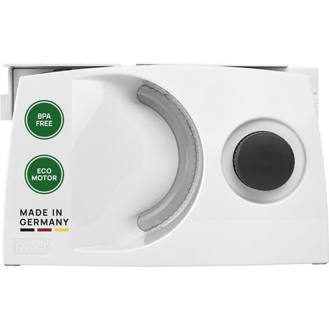 ritter markant 05, affettatrice elettrica con Motore Eco, Made in Germany, 65 W, Plastica, Bianco