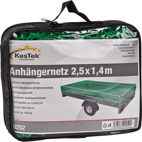 Kestek Anhängernetz Gepäcknetz Abdecknetz 1,4 x 2,5 m grün zur Ladungssicherung (1/3)