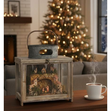 Décoration de Noël Chamois Dmora, en Plastique Marron