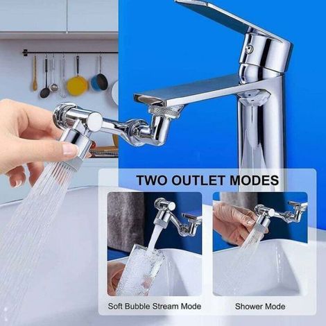 Aérateur De Robinet - 1080° Rotation - Double Pulvérisateur - 360° Multidirectionnel - Pour Évier Cuisine Salle De Bain - 1 Pièce (1/4)