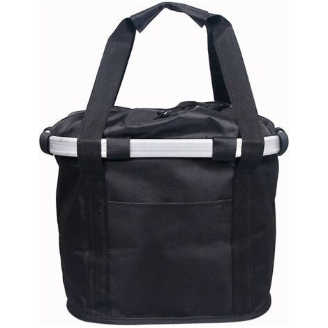 Folding bicycle basket, black, 14,29,410.2 inches, a front cover made of aluminum alloy, mountain bike accessories, folding bicycle bag. (1/5)