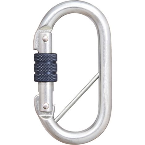 Moschettone con chiusura a vite e barra di sicurezza - Acciaio - 17 mm - FA5010217