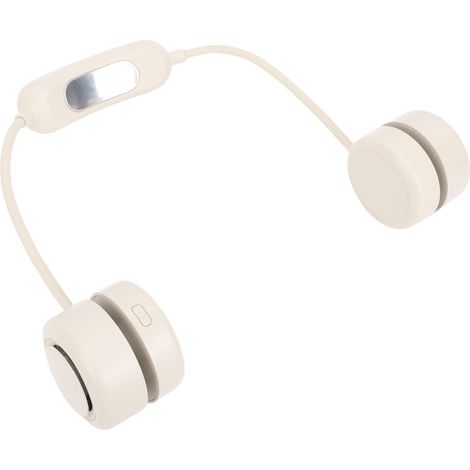 Ventilador de cuello con 3 velocidades ajustables, diseño ergonómico, silencioso y plegable, ideal para la playa y el ciclismo (beige).