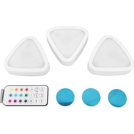 Ortviai Lampe LED sous-meuble sans fil, télécommandée, dimmable RGB, 3 unités, fonctionne sur piles AA (1/5)