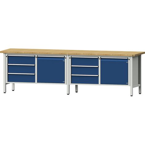ANKE, Établi de largeur 2800 mm, sur piétement, 2 portes, 6 (1/5)