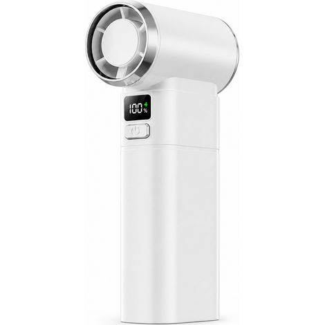 Mini soffiatore turbo portatile pieghevole 10 m con schermo digitale bianco (1/5)