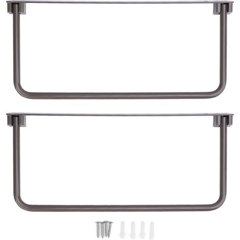 Étagère à chaussures pliable Aluminium Mural Compact 2 pièces (1/4)