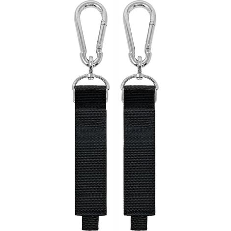 Set mit 2 Aufbewahrungsgurten aus Nylon, 45,7 cm, robust, wiederverwendbar, mit Klebepunkten zur Aufbewahrung für Zuhause, Outdoor, Werkstatt (schwarz) (1/5)