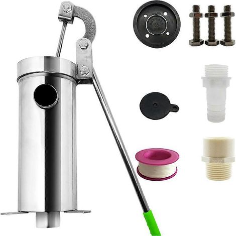 Pompe à main pour jardin, pompe à succion manuelle pour fontaine, pompe à eau profonde manuelle de 32 mm, pompe à eau pour 10 bassins (1/5)