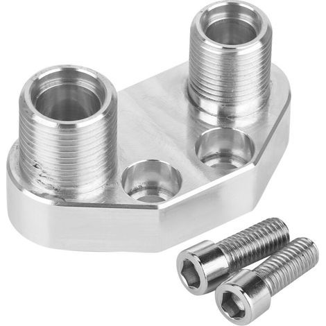 Adattatore per compressore AC, attacco rapido, alluminio, finitura lucida, accessorio per compressore d'aria, billetta di alluminio 6061 T 6, per compressore Sanden SD7B10 7176. (1/5)