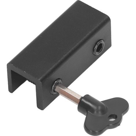 10-teiliges Schiebefensterschloss, doppelt verstellbares Aluminiumloch, Sicherheitstürstopper mit Schlüssel, schwarz, für Zuhause und Büro. (1/5)