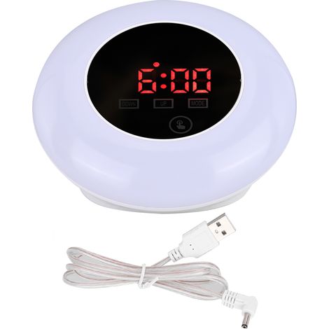 Réveil numérique avec surface miroir et éclairage LED, horloge de bureau pour la maison (1/4)