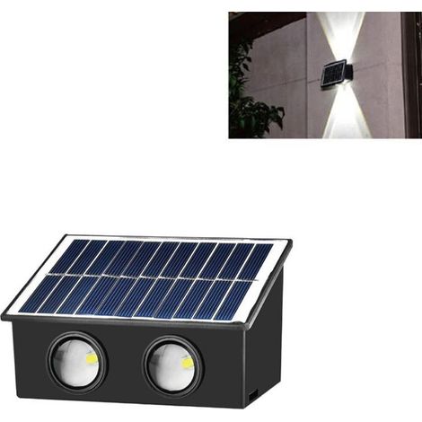 APPLIQUE LAMPADA 4 LED MURO PARETE SOLARE IP65 BIANCO FREDDO GIARDINO TE-B0571