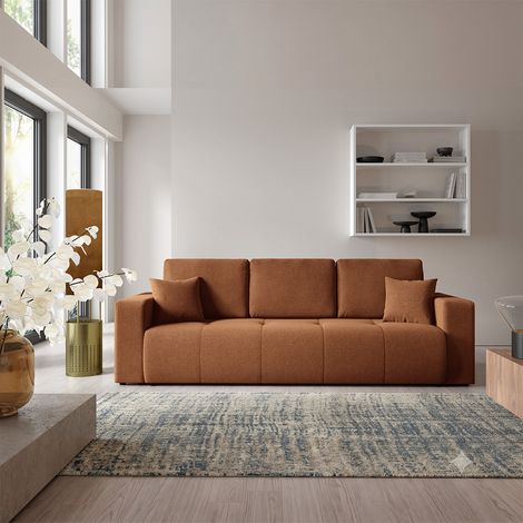 Canapé 3 places convertible avec coffre Giulia Terracotta (1/5)