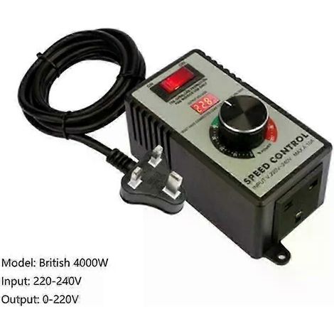 1 Stück Winkelschleifer-Drehzahlregler, Wechselstrom 220–250 V, maximale Leistung 4000 W, stufenlos, für Handbohrmaschinen, Poliermaschinen und Lüfter – JXLGV (1/5)