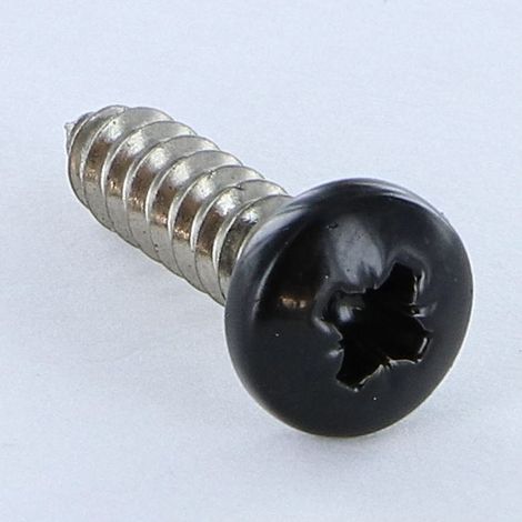 Vis tôle Inox A2 tête cylindrique bombée large Pozi 4.8X19 RAL9005 noir foncé-10 pièces (1/2)