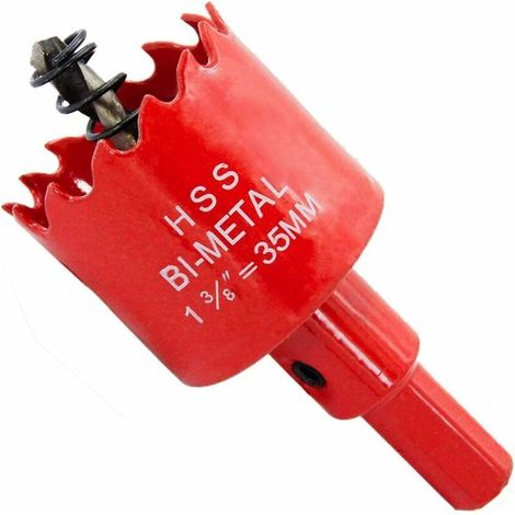 En acier haute vitesse  Scie-cloche bi-métal HSS avec tige pour bois et métal,ercer des panneaux,du plastique,des tuyaux,bi-métal  ,1-3/ 8"(35mm)