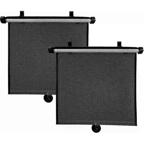 Lot de 2 pare-soleil rétractables 40 x 45 cm pour voiture, protection solaire latérale, rideau pare-soleil pour fenêtre (1/5)