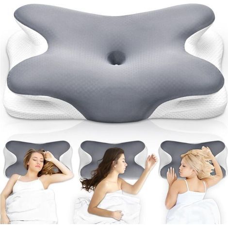 Oreiller Ergonomique Cervical, 2 en 1 Oreiller Memoire Forme pour la Nuque, Oreiller pour Dormir sur Le côté, Le Dos et Le Ven (1/5)