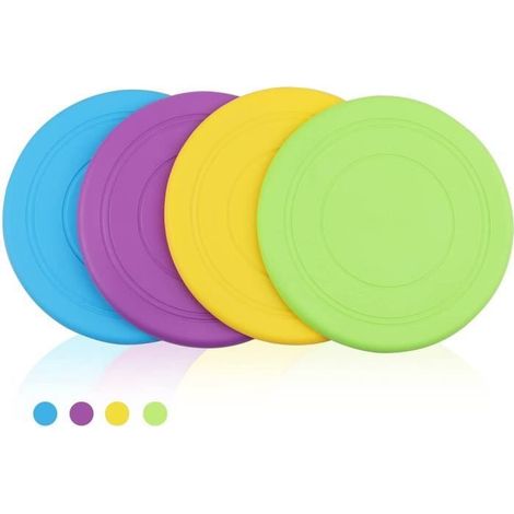 Frisbee pour Chien 18cm en Caoutchouc Résistant - 4 Couleurs - Entraînement (1/4)