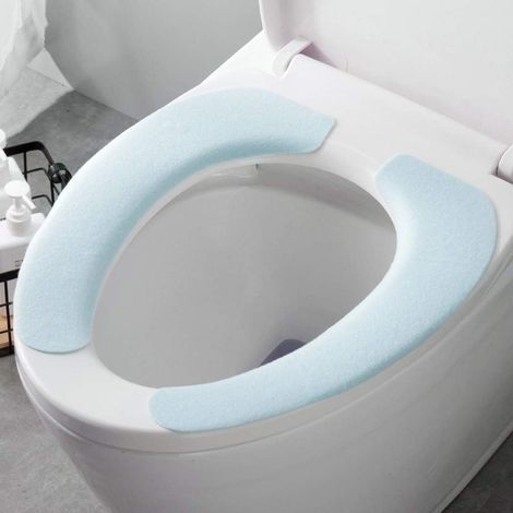 3 Pièces Housse de Siège de Toilette, Couverture de Siège de Toilette, Housse pour Abattant de WC, Couvre Siège de Toilette à Adsorption, Housse de Cuvette Toilette, Bleu (1/5)