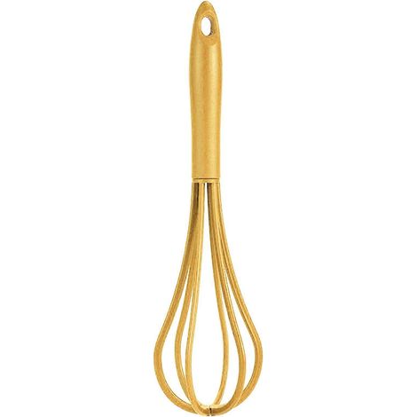 Fouet à œufs manuel en silicone solide, fouet à farine et crème, ustensiles de cuisine et de pâtisserie, couleur foncée (1/5)