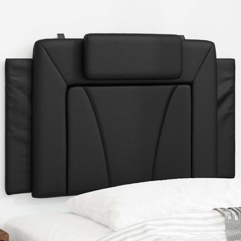 Coussin de tête de lit 80 cm noir en similicuir avec mousse - PANGIVO (1/5)