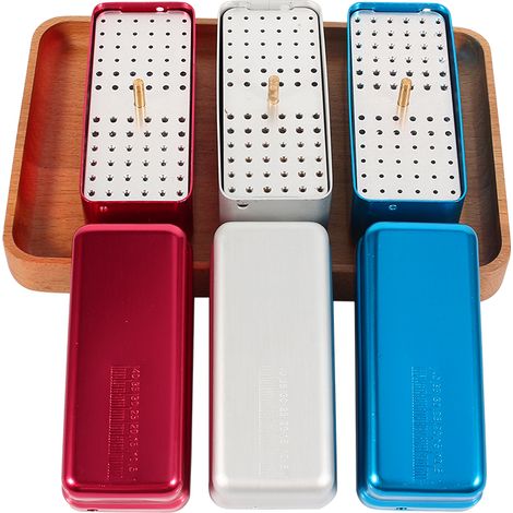 Sterilisatorbehälter aus Aluminiumlegierung mit 72 Löchern, Desinfektionsbox für zahnärztliche Zwecke (Blau) (1/5)