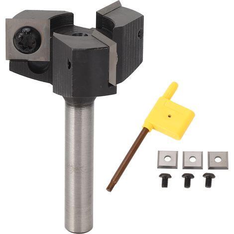 Punta per fresatrice Spoilerboard, 3 scanalature, taglio rapido, punta per piallatura ad alta resistenza, gambo da 8 mm per progetti di falegnameria. (1/5)