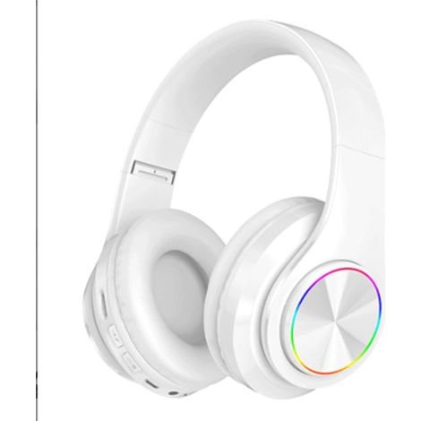 Écouteurs Bluetooth sans fil à lumière LED, blancs (1/3)