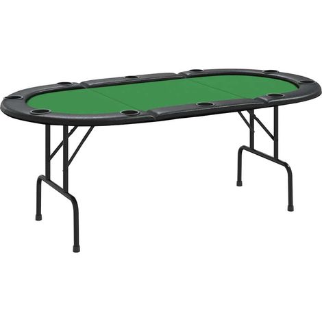 10-Player Folding Poker Table Green 207x106x76 cm vidaXL (1/4)