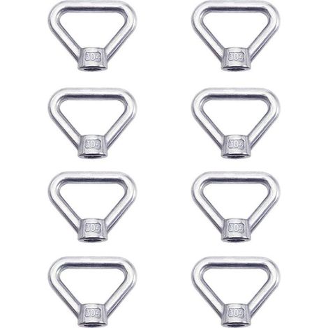 Écrou à Oeil de Levage 8 Pièces M8 Écrou à Anneau Écrou à Vis Argenté 304 en Acier Inoxydable Triangle Anneau Écrou Anneau de Levage Oeil Écrou Attache M8 Écrou à Anneau Femelle (1/5)