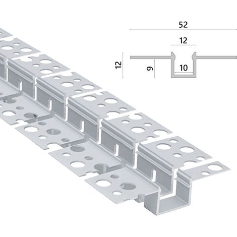 Profilé Alcapower Snake Flex aluminium encastré plaque plâtre 2m largeur 10mm IP20, idéal pour rubans LED, installation discrète et professionnelle