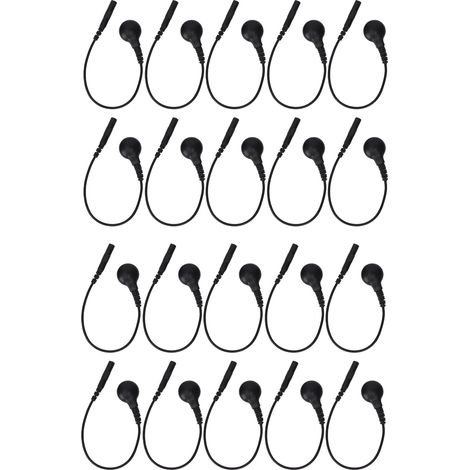 20 pièces Électrodes Fils Bouton Type Court Cuivre Rond Connecteur Adaptateur pour Appareil TENS 15cm (1/5)