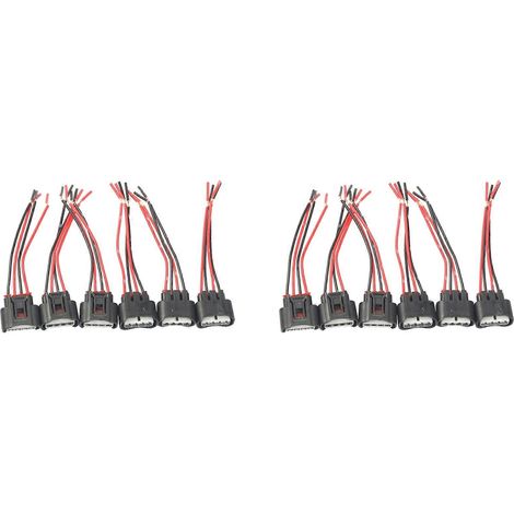 Kit de connecteurs de bobine d'allumage en 12 pièces, comprenant des fiches de bobine d'allumage, des faisceaux et des fils de queue, compatible avec Chevrolet 90919-02240 2AZFE 1ZZFE. (1/5)