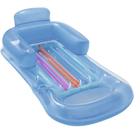Chaise longue de piscine gonflable pour adultes avec porte-gobelet, bain de soleil, chaise longue de plage pour fête en plein air en été (1/4)