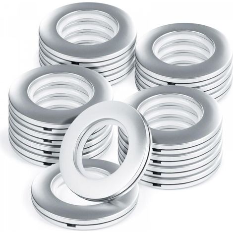 16 Pièces Anneaux à œillets de Rideau, Oeillet pour Rideaux Silencieux, Anneaux de Rideau en Plastique, Intérieur Diamètre 42mm (1/5)